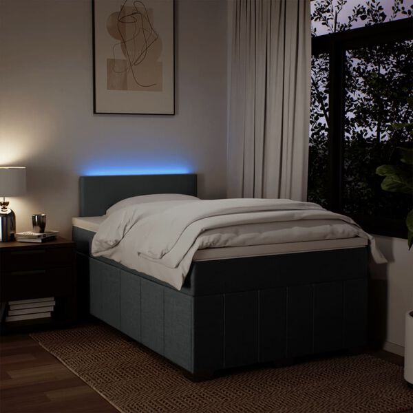 vidaXL Krevet box spring s madracem tamnosivi 120 x 190 cm tkanina
