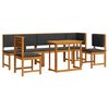 vidaXL Bistro set za vrt 6 pcs Smeđa Čvrsto drvo akacije