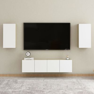 vidaXL TV ormarići 2 kom bijeli i boja hrasta 30,5 x 30 x 60 cm drveni