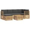 vidaXL Set vanjskih sofa 7 pcs Bijela i antracit Poliester