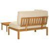 vidaXL Set sofe s jastukom Jednobojno 2 pcs Bež Čvrsto drvo akacije