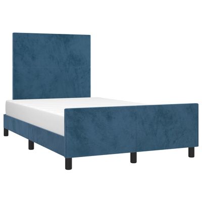 vidaXL Okvir za krevet s uzglavljem tamnoplavi 120 x 200 cm baršunasti