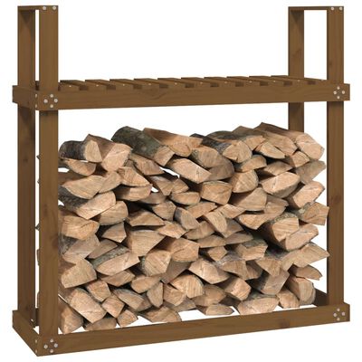 vidaXL Stalak za drva za ogrjev boja meda 110x35x108,5 cm od borovine