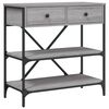 vidaXL Konzolni stol siva boja hrasta 75x34,5x75 cm konstruirano drvo