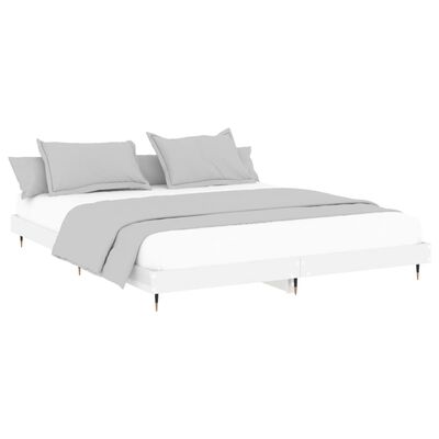 vidaXL Okvir za krevet visoki sjaj bijeli 160x200 cm konstruirano drvo