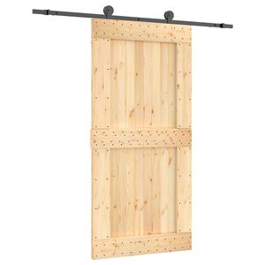vidaXL Klizna vrata 100 x 210 cm Čvrsta borovina (neobrađena)