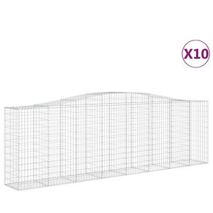 vidaXL Lučne gabionske ko&scaron;are 10kom 400x50x120/140cm pocinčano željezo