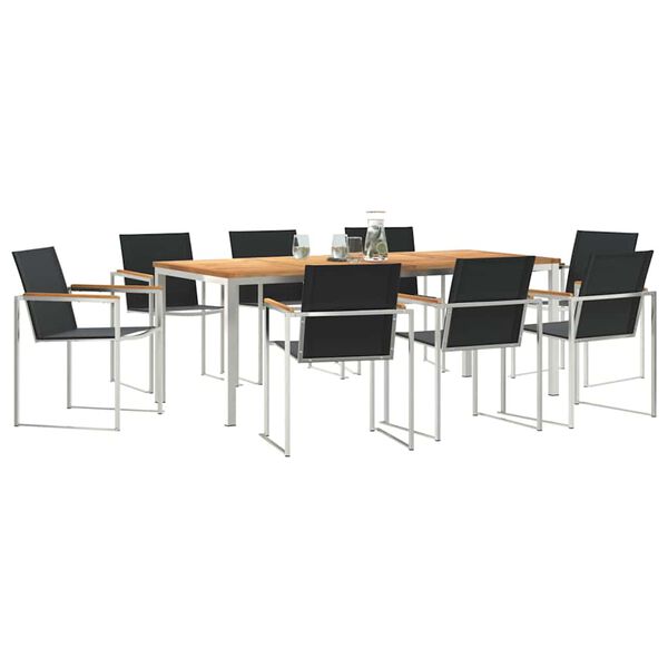 vidaXL Setzablagovanjeuvrtu 9 pcs Čvrsto drvo tikovine