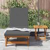 vidaXL Ležaljka s jastukom Smeđa 63 x 199 x 85cm Čvrsto drvo akacije