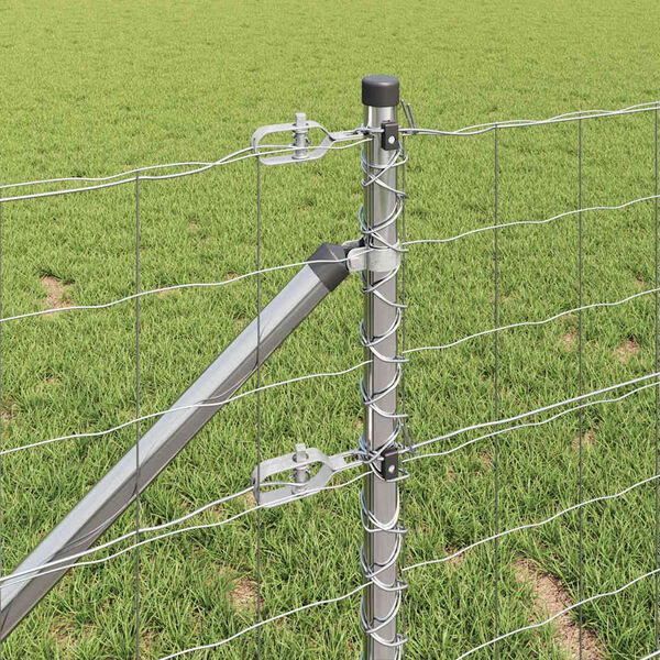 vidaXL Ograda s postovima Srebrno 1 x 25 m Čelik