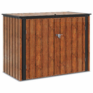 vidaXL Kutija za spremanje u vrtu Smeđa 151,5 x 82 x 110,5 cm Čelik