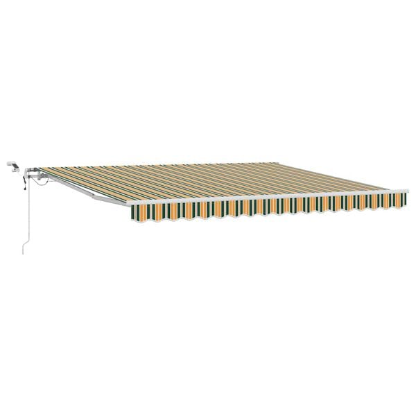 vidaXL Skrovita tenda Zelena i žuta 400 &times; 300 cm Poliester i metal