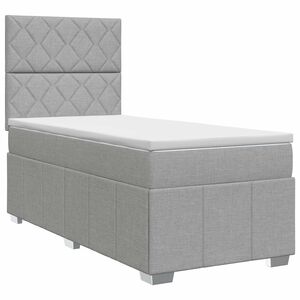 vidaXL Boxspring krevet s madracem Svjetlosiva 100 x 200 cm Tkanina