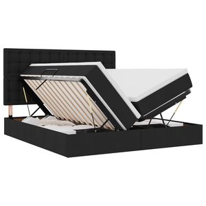 vidaXL LED krevet za pohranu s madracem Crna 180 x 200 cm Tkanina