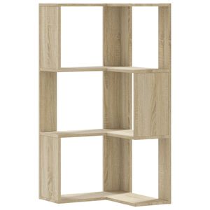 vidaXL Kutni regal za knjige 3 razine boja hrasta 50x50x102 cm drveni