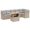 vidaXL 7-dijelni set vrtnih sofa od poliratana s jastucima bež