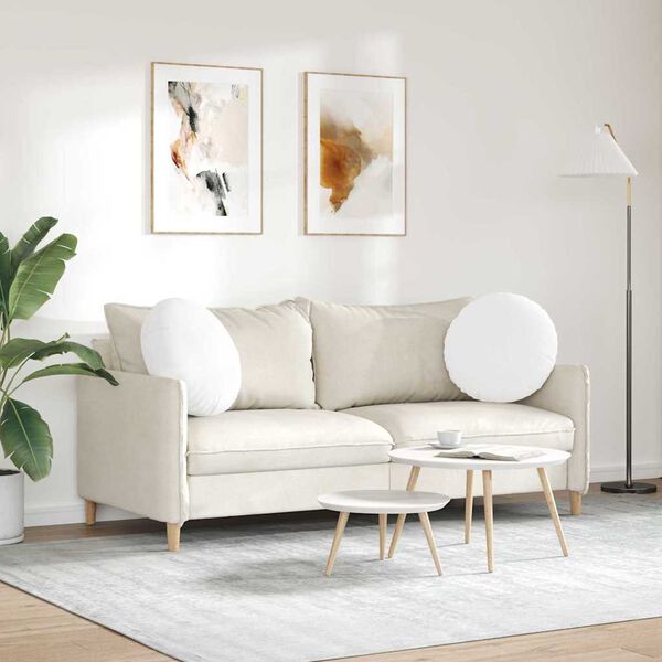 vidaXL Jastučići za sjedenje 2 pcs Bijelo &Oslash;50 x 19 cm tkanina