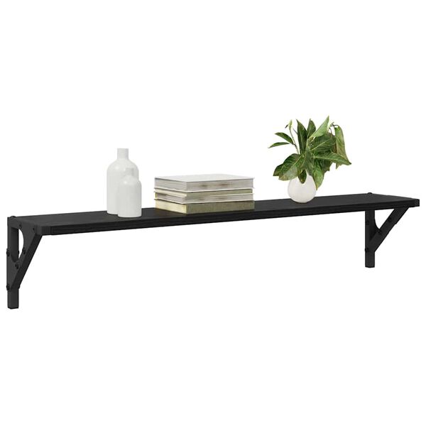 vidaXL Police na zidu s policom 2 pcs Crni hrast 80 x 15 x 15,5 cm