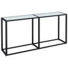 vidaXL Konzolni stol boja bijeli mramor 160x35x75,5 cm kaljeno staklo