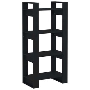 vidaXL Ormarić za knjige / pregrada crni 60x35x125 cm od masivnog drva