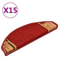 vidaXL Samoljepljivi otirači za stepenice 15 kom crveni 65 x 21 x 4 cm