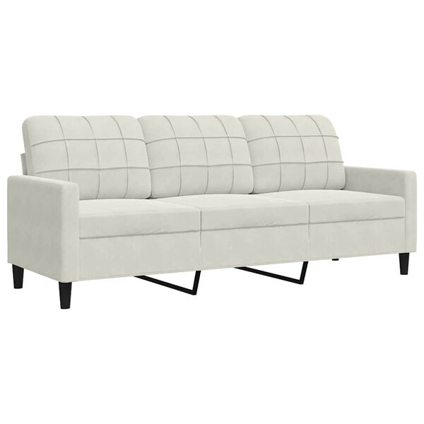 vidaXL 3-dijelni set sofa s jastucima krem baršunasti