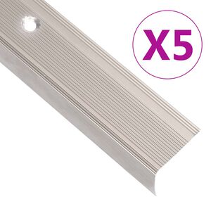 vidaXL Rubnjaci za stepenice L-oblika 5 kom aluminijski 90 cm bež
