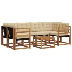 vidaXL Set vanjskih sofa 7 kom. Prirodna i bež