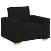 vidaXL Sofa 3 pcs Crna 220 x 80 x 84 cm Platnasta tkanina