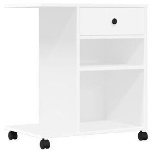vidaXL Stalak za pisač s kotačima bijeli 60 x 40 x 68,5 cm