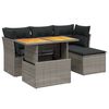 vidaXL 6-dijelni set vrtnih sofa od poliratana s jastucima sivi