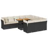 vidaXL 11-dijelni set vrtnih sofa od poliratana s jastucima crni