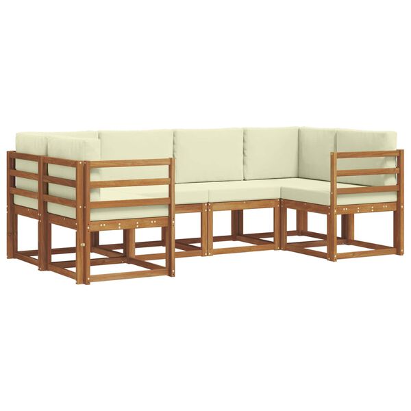 vidaXL Set vanjskih sofa s jastukom 6 pcs Prirodna i krem