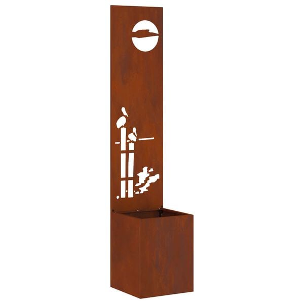 vidaXL Privatnost u vrtu Rezbarija Rđa 32 x 140 cm Otporni čelik