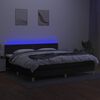 vidaXL Krevet box spring s madracem LED crni 200x200 cm od tkanine