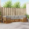 vidaXL Setovi sofa 7 pcs Prirodna i svijetlo siva Čvrsto drvo akacije