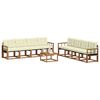 vidaXL Set vanjskih sofa s jastukom 9 pcs Prirodna i krem