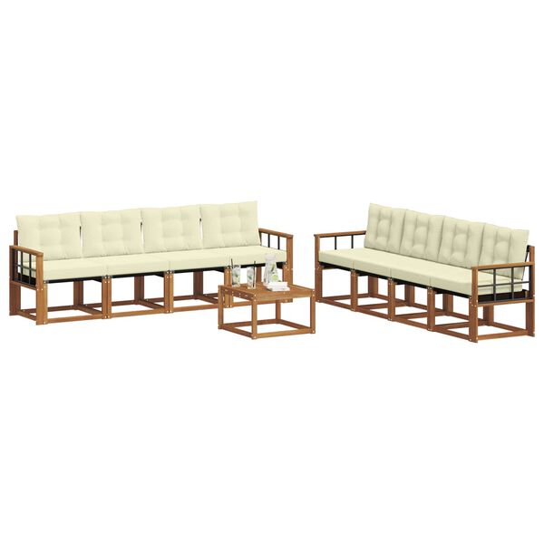 vidaXL Set vanjskih sofa s jastukom 9 pcs Prirodna i krem