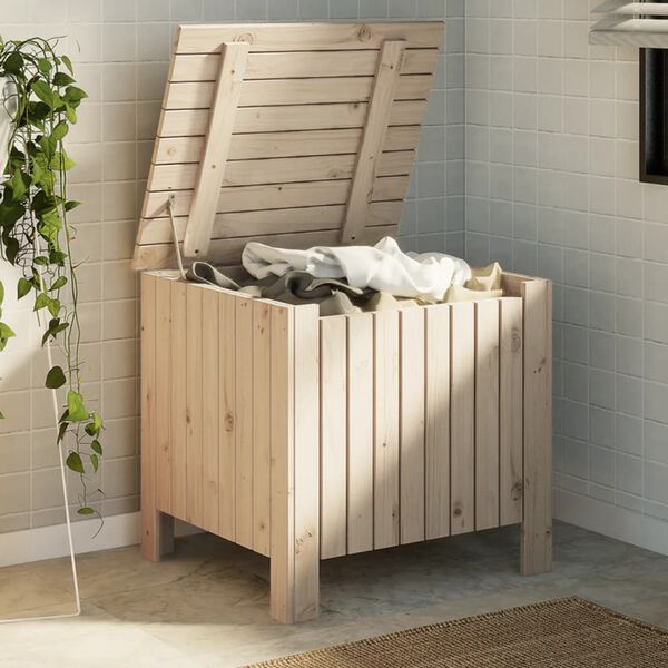 vidaXL Kutija za pohranu s poklopcem RANA 60x49x54 cm masivna borovina