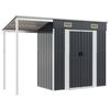 vidaXL Vrtna kućica s produženim krovom antracit 277x107x181cm čelik