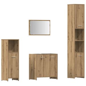 vidaXL 4-dijelni set kupaonskog namje&scaron;taja k&auml;sity&ouml;l&auml;inen tammi