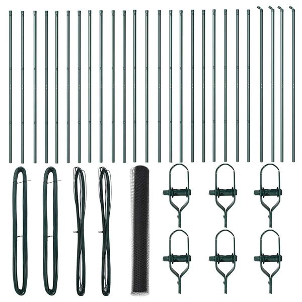 vidaXL Stup za ogradu Siva 50 x 1 m (mreža 36 mm) Čelik i PVC