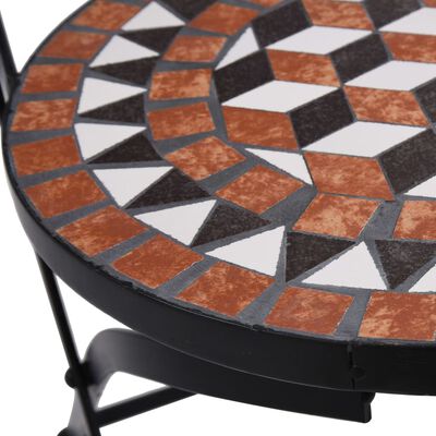 vidaXL Bistro stolice s mozaikom 2 kom smeđe keramičke