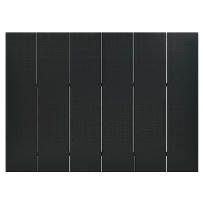 vidaXL Sobna pregrada sa 6 panela crna 240 x 180 cm čelična
