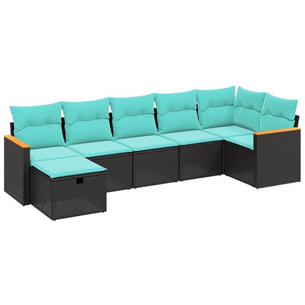 vidaXL 8-dijelni set vrtnih sofa od poliratana s jastucima sivi