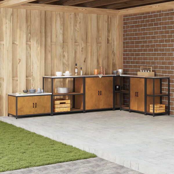 vidaXL Kuhinjsko skladi&scaron;tenje s policom Rđa 60 x 50 x 92 cm Čelik