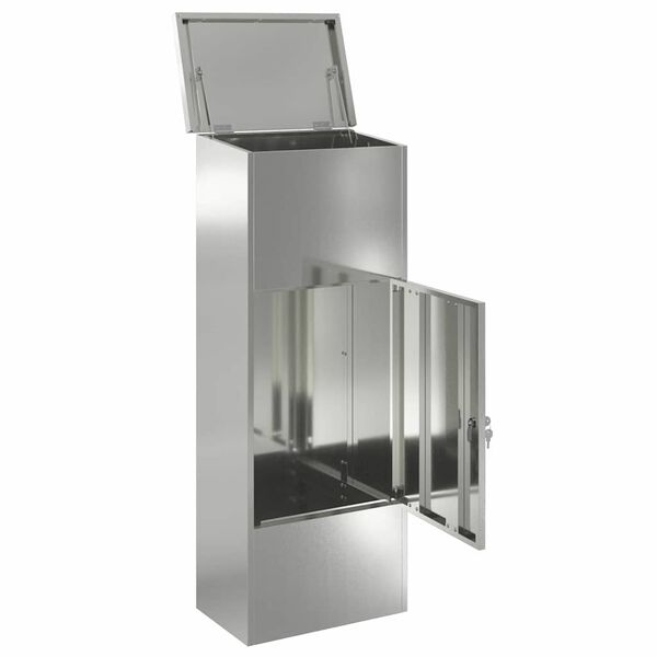 vidaXL Sandučić za pakete Crna 44.5 x 29 x 110.5 cm Pocinčani čelik