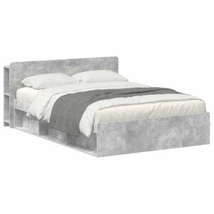 vidaXL Okvir kreveta s pohranom Betonska siva 140 x 190 cm