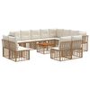 vidaXL Set vanjskih sofa 13 kom. Prirodna i krema bijela Poliester