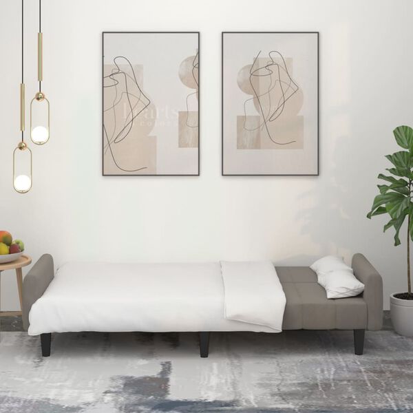 vidaXL Dvosjed na razvlačenje svjetlosivi bar&scaron;unasti